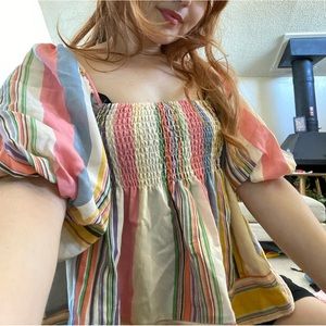 Colorful baby doll shirt